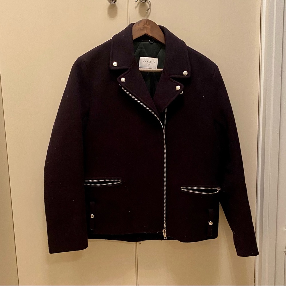 SANDRO PARIS Wool Zip Up Jacket GREAT CONDITION